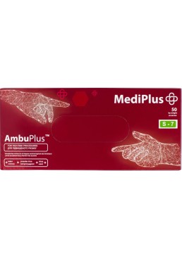 Медицинские перчатки MediPlus AmbuPlus, латексные, без пудры, размер S, 25 пар